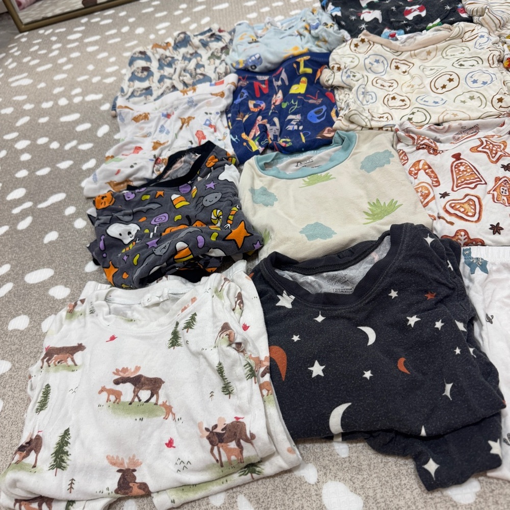 Lot of 20+ Bamboo Pajamas set long sleeve tee pants toddler baby boy kyte angel - Picture 5 of 15